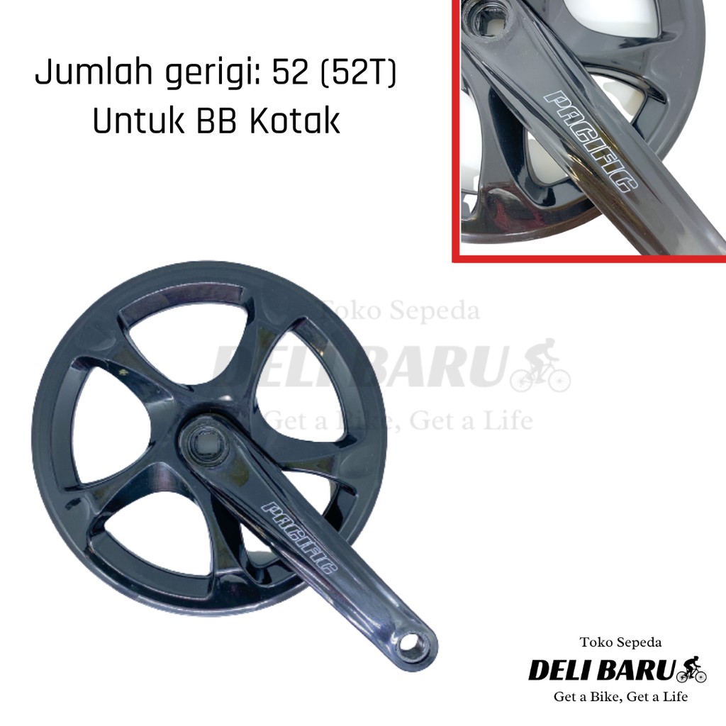 Pacific Crank single chainring 52T sepeda lipat