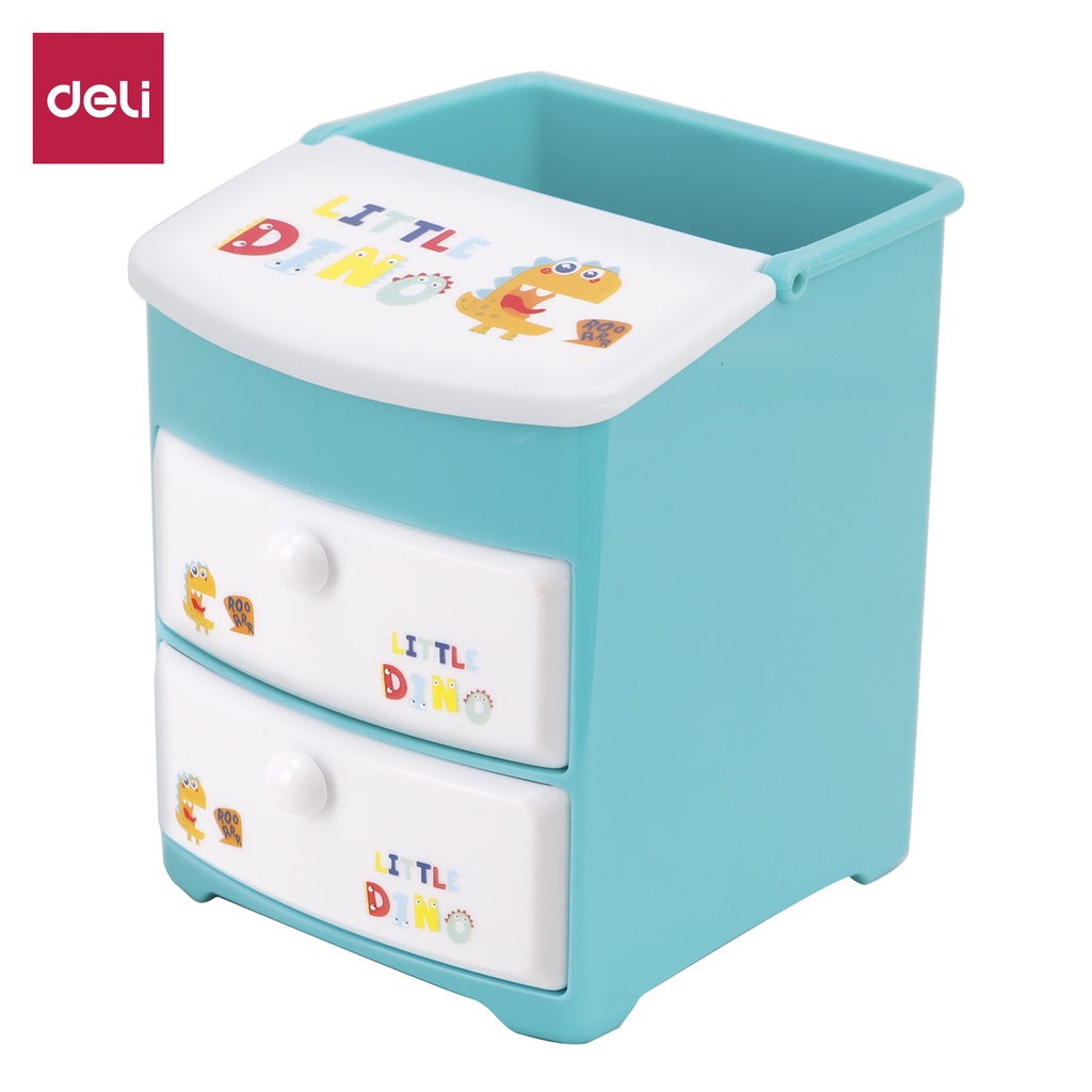 HAPPY TIME DELI TEMPAT ALAT TULIS 4 SEKAT LITTLE DINO TEMPAT PULPEN DESK ORGANIZER LUCU KANTOR SEKOLAH ANAK KULIAH E9136