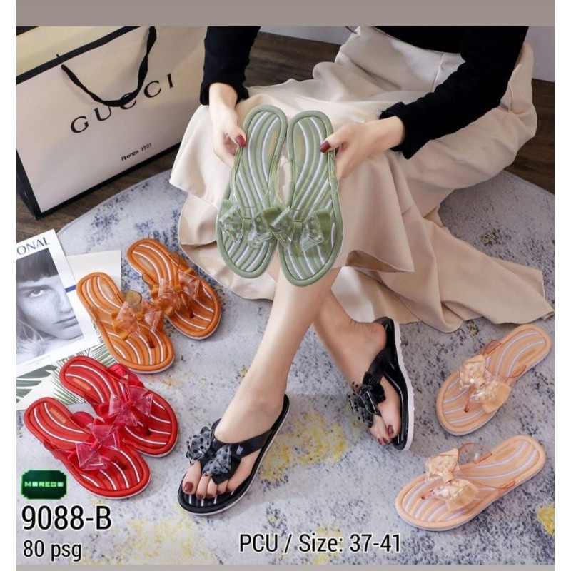 sandal Import Wanita MOREGO 9088 Pita Garis