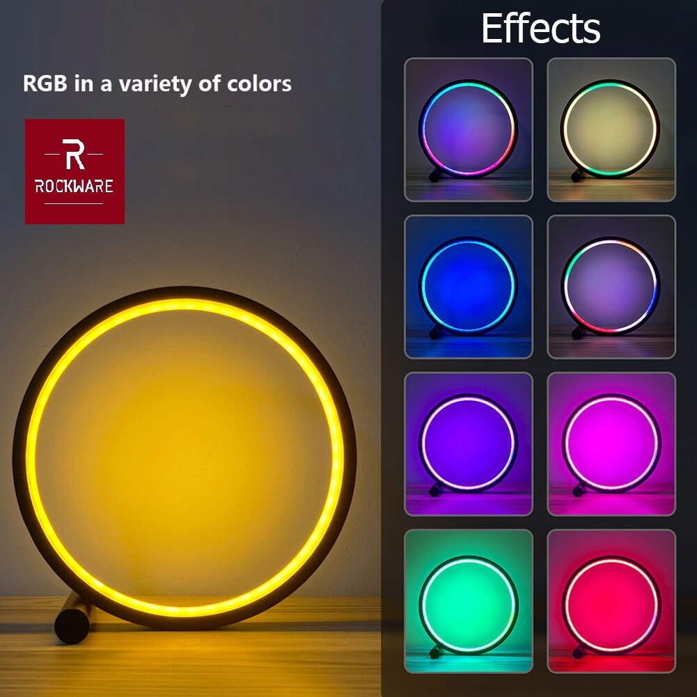 ROCKWARE RW-RGBW10 - 10 Inch Home Decor RGB Ring Ambient Lamp Light