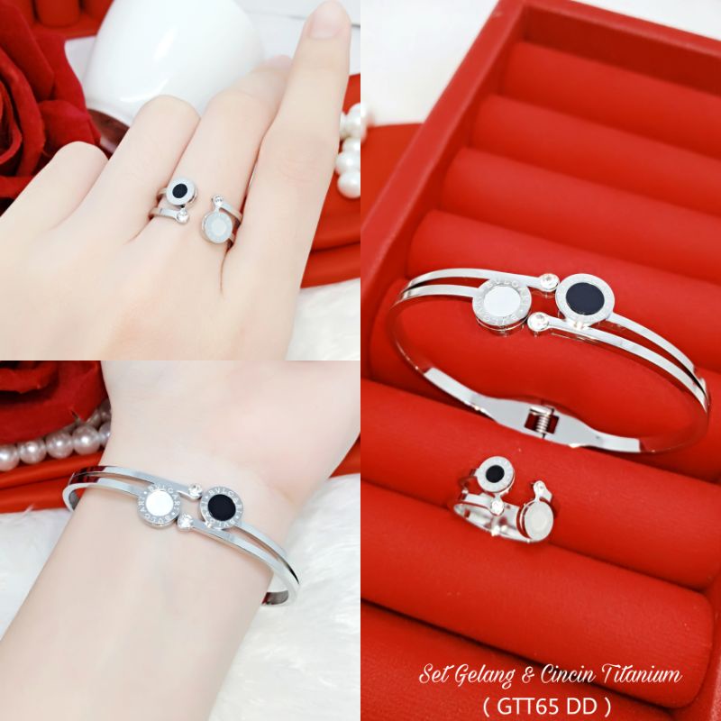 Gelang Titanium Set Plus Cincin Titanium GTT65 DD