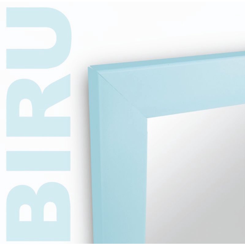 Cermin Dinding Minimalis Kaca Cermin Gantung full badan 95 X 35-Biru