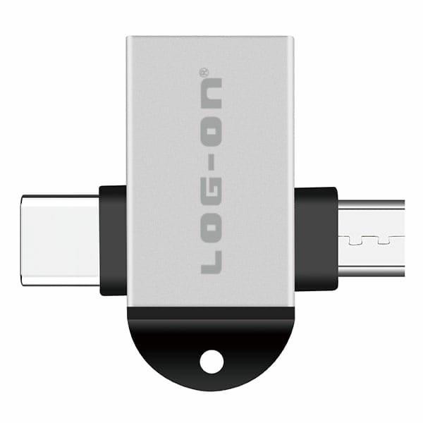 ADAPTOR OTG LOG ON LO-OT09 2 IN 1 USB 3.0 MICRO TYPE C (berhubung stok warna yg tidak tentu jadi random ya)