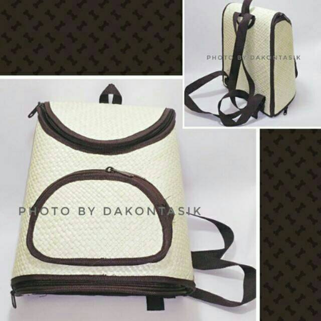 DT-1733 Tas Ransel/Tas Gendong Bahan Decoupage Anyaman Pandan Khas Tasikmalaya