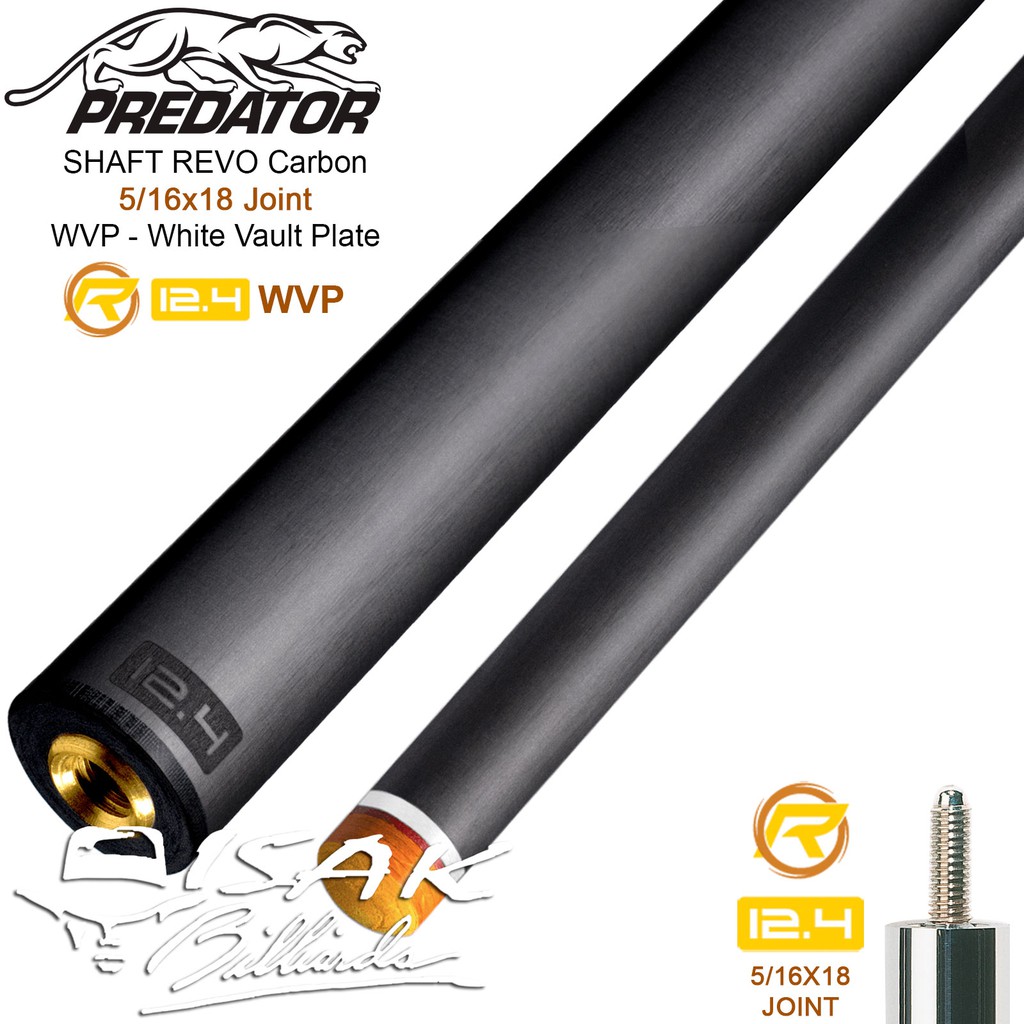 Predator Revo 12.4 mm WVP 5/16x18 Carbon Shaft - Mezz Schon Ignite Joss White Vault Plate Cue Stick