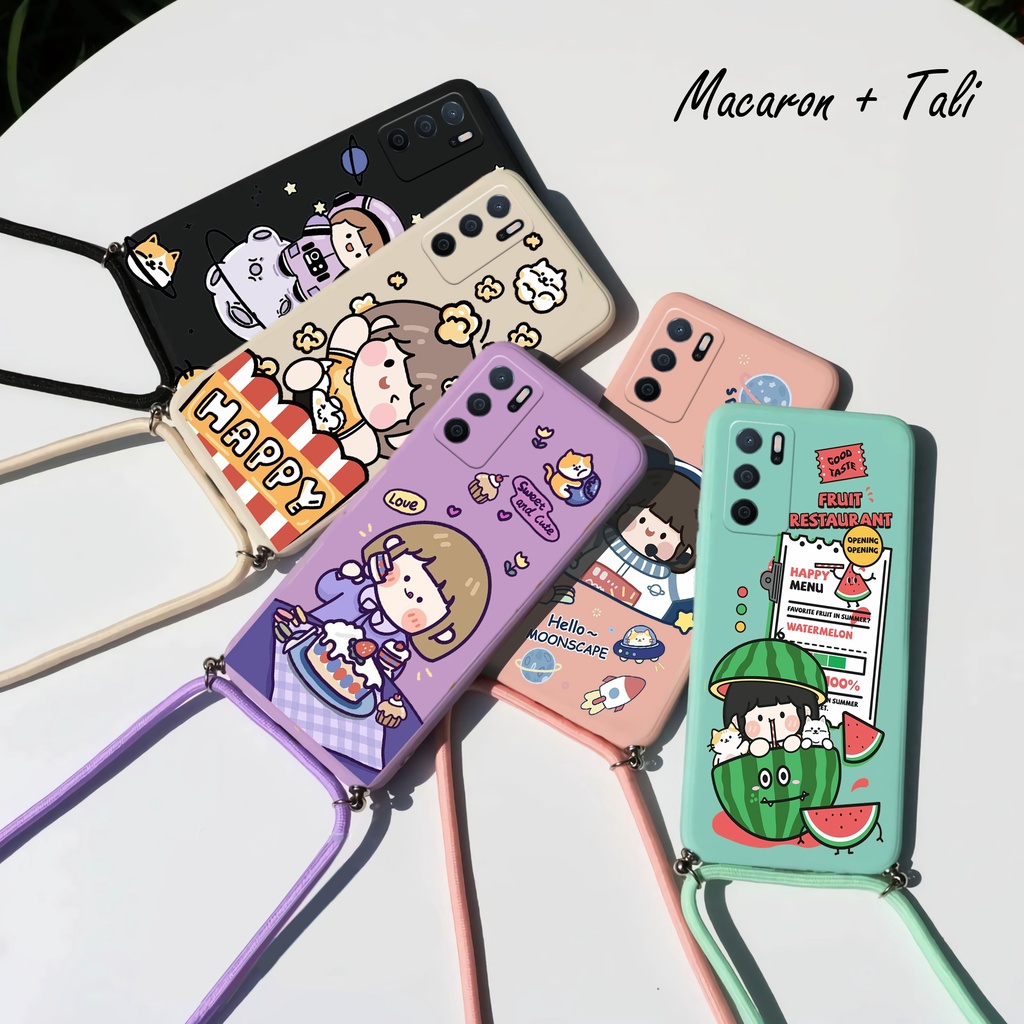 Sling Case Macaron Softcase Tali (UV06) Oppo A95 4G 5G A74 A16 A15 A15s A55 A54 A53 A52 A92 A5 9 2020 RENO 7 6  5 5F 4 4F A5S A12 A7 A1K F5 F7 F9 F11 PRO A3S RENO 8 5G PRO RENO 7Z 7 5G 7 4GA16K/A16E