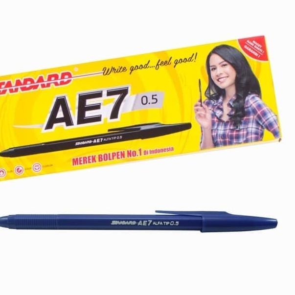 

❋ Pulpen / pen / ballpoint STANDARD AE7 hitam/ biru/ merah - Hitam ♨