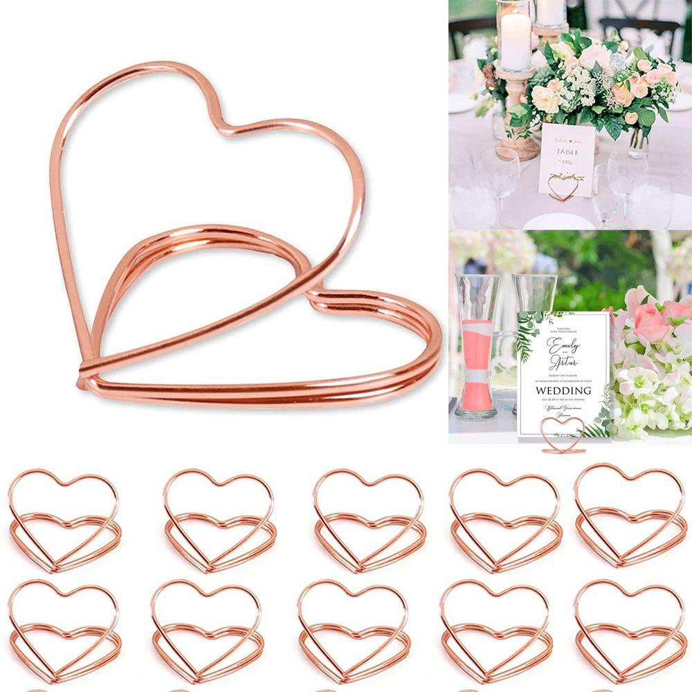 Solighter 1PCS Nomor Meja Holder Pesta Romantis Penjepit Kertas Kartu Gambar Display Stand Dekorasi Desktop Perlengkapan Pernikahan Klem Berdiri