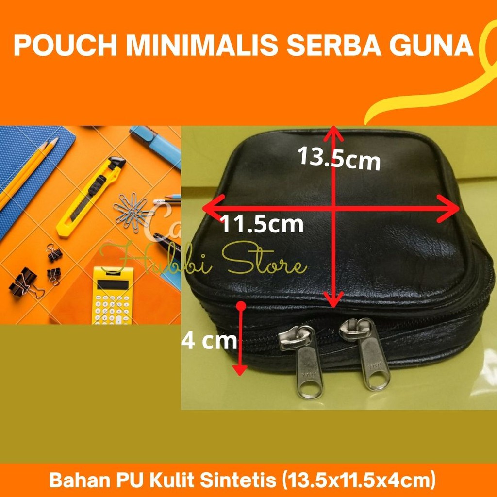 Pouch Serba Guna Kulit Sintetis / Pouch Kosmetik / Dompet Coin