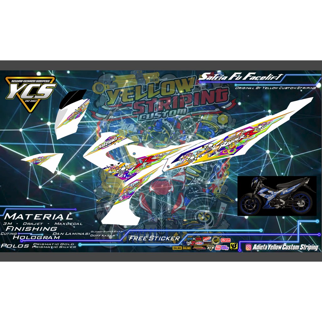 LIS STRIPING TRANSPARAN+HOLOGRAM SATRIA FU 150 SUPERKILAP