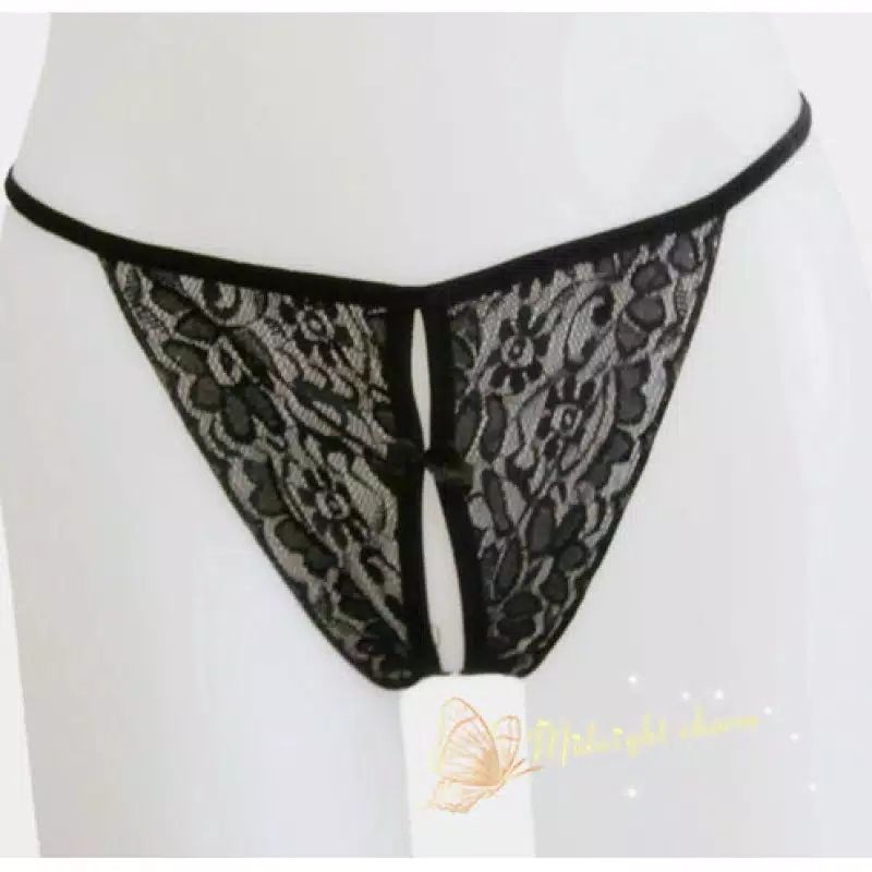 Celana Dalam Lingerie Cut Out Open Crotch Bahan Lace Transparan Sexy Untuk Wanita