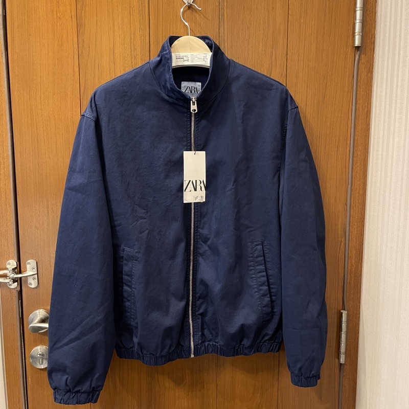 ZARA Man Bomber Jacket Jaket Pria Blue Biru - Original BNWT