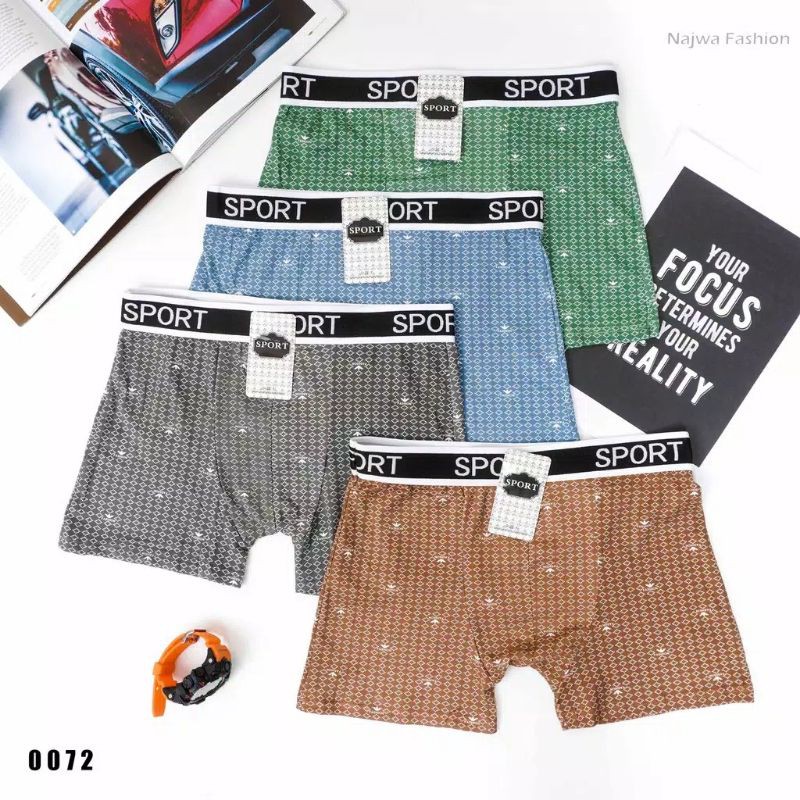 BOXER PRIA COWOK LELAKI MOTIF DALEMAN CELANA DALAM MURAH IMPOR