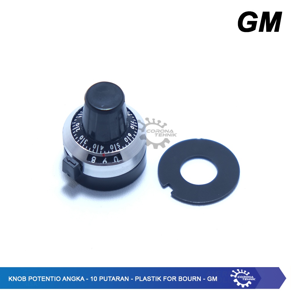 GM - Knob Potentio Angka - 10 Putaran - Plastik for Bourns