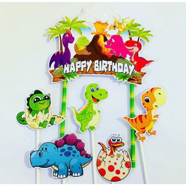 Dinosaurus Cute Telor Dino Topper Cake Birthday / Hiasan Kue Ulang