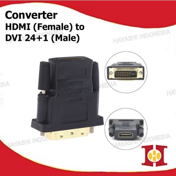 Konektor Converter Adapter Gold Plated HDMI Female to DVI 24 plus 1 Male