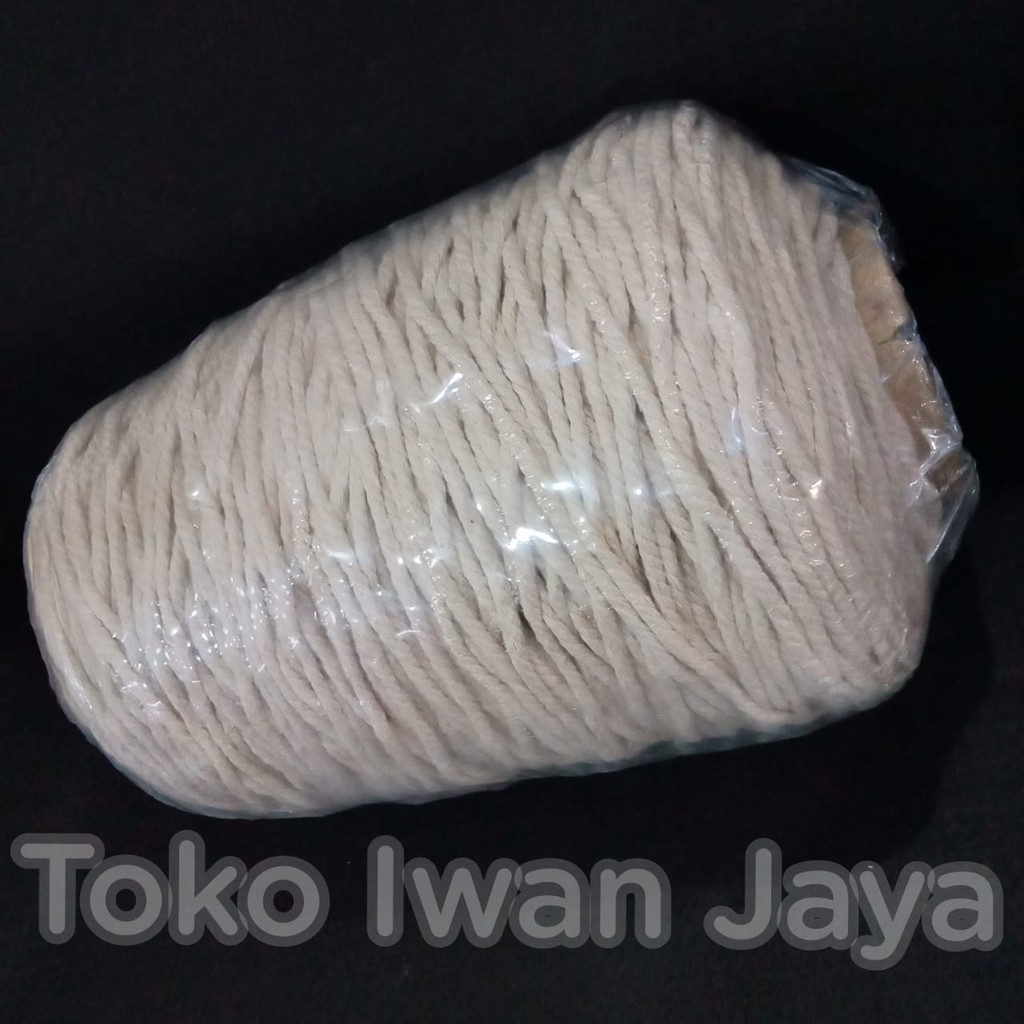 [Kupu-Kupu] Tali Katun Macrame/Makrame Uk. 3 Mm Berat 1 Kg Warna Cream