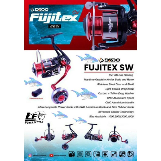 REEL DAIDO FUJITEX SW (POWER HANDLE) (FREE KNOP) TERSEDIA SIZE 2000 3000 4000