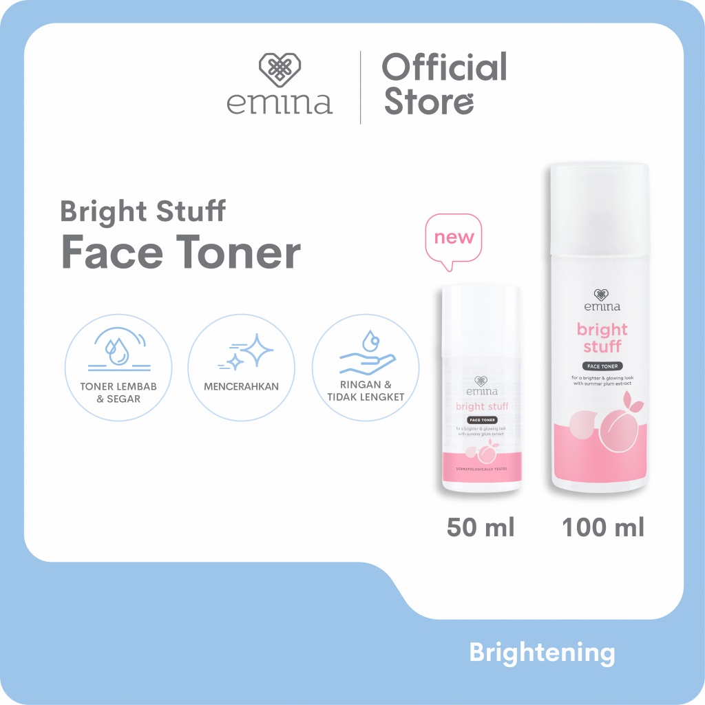 Emina Bright Stuff Face Toner - Toner Wajah Cerah Glowing Anti Kusam BISA COD