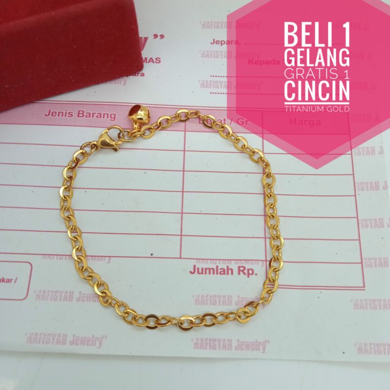 GELANG RANTAI NORI TITANIUM LEBAR 2 MM