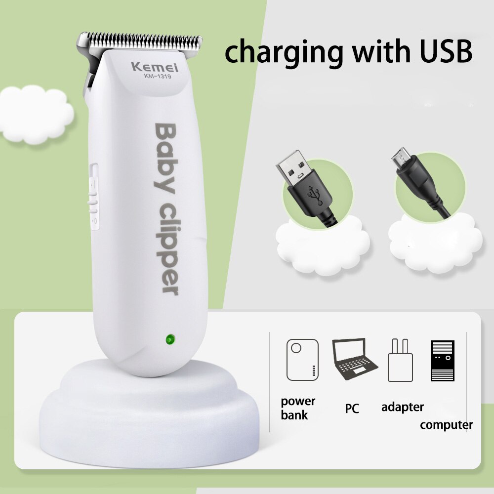 Kemei Alat Cukur Rambut Bayi Elektrik Baby Clipper KM1319PTH