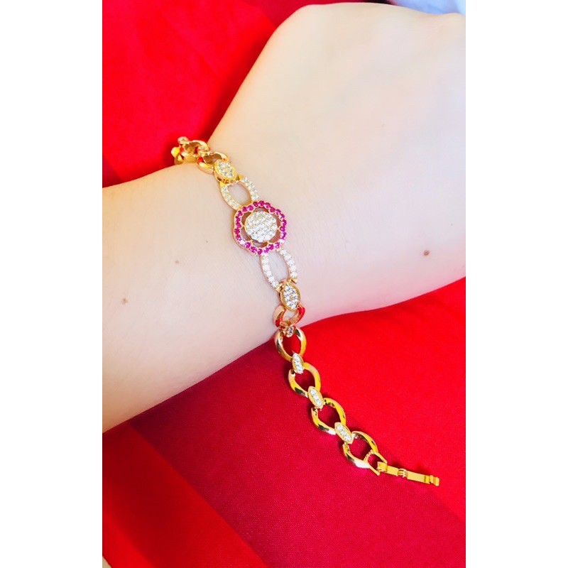 Gelang rante permata mewah emas xuping