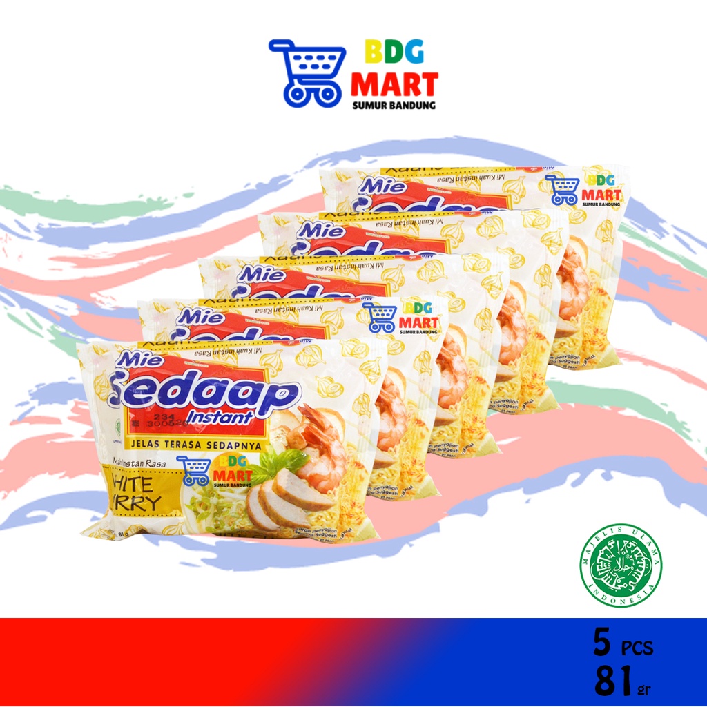 

5PCS Mie Sedaap Mi Instan Kuah Rasa White Curry Halal MUI - 5 x 81gr