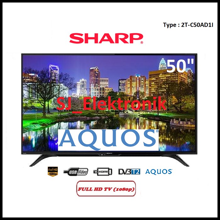 (KHUSUS LUAR KOTA) LED TV Sharp 50 Inch 2T-C50AD1I - 50AD1 FullHD