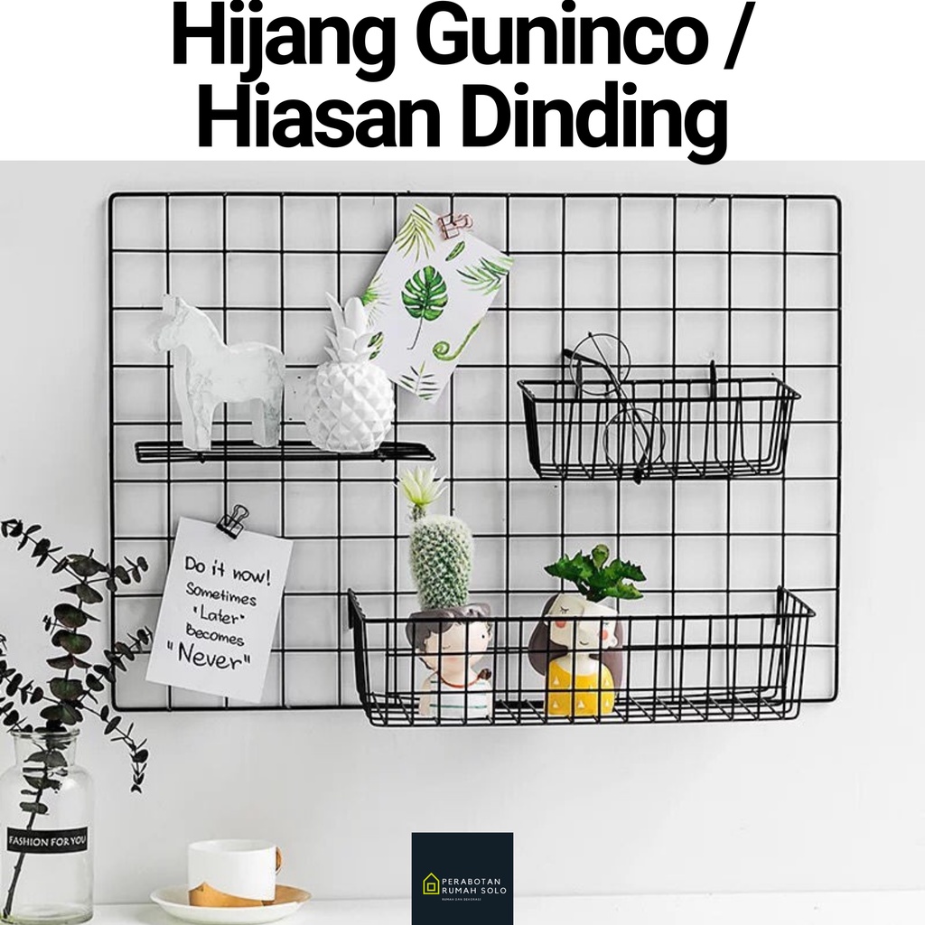 Hijang Guninco | Hiasan Dinding Kamar | Wire Grid Wall | Perabotan Rumah Tangga Solo