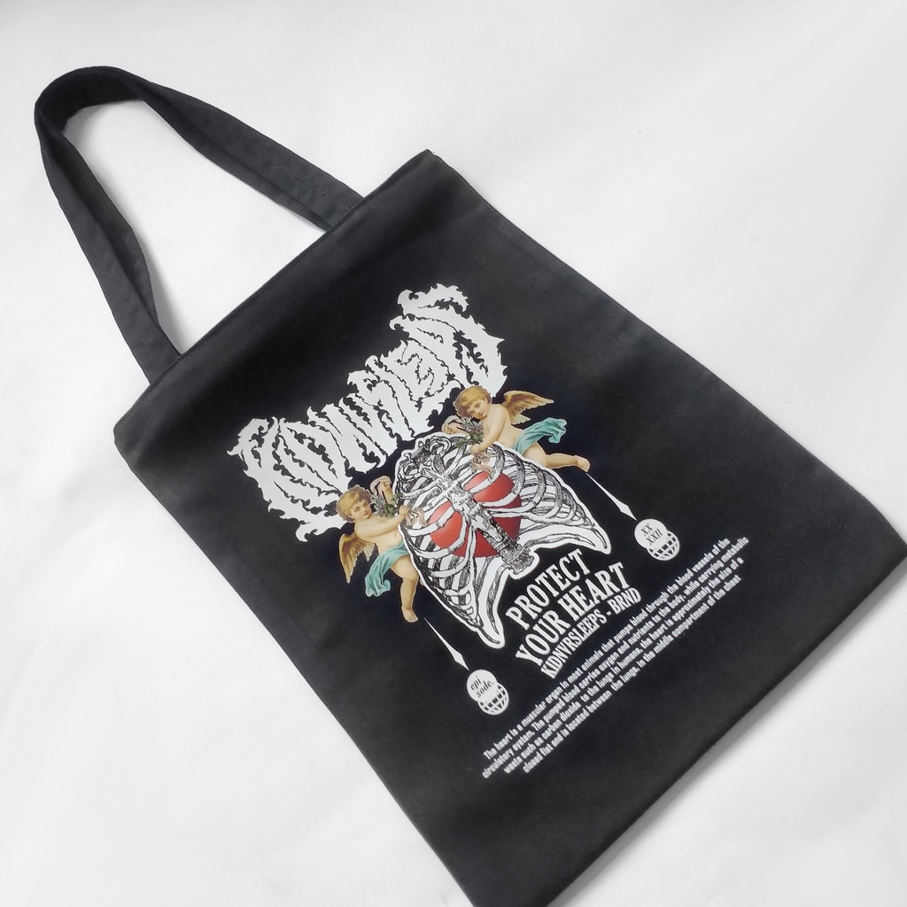 ToteBag Kanvas RESLETING Totebag Hitam Tas Sekolah Tas Kuliah Tas Belanja