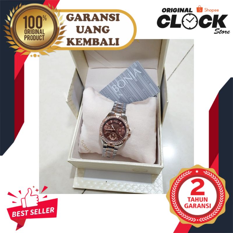 JAM TANGAN PRIA WANITA | RANTAI | KULIT | KARET | MURAH | - Wanita Bonia tesoro BNB10296 merah free 