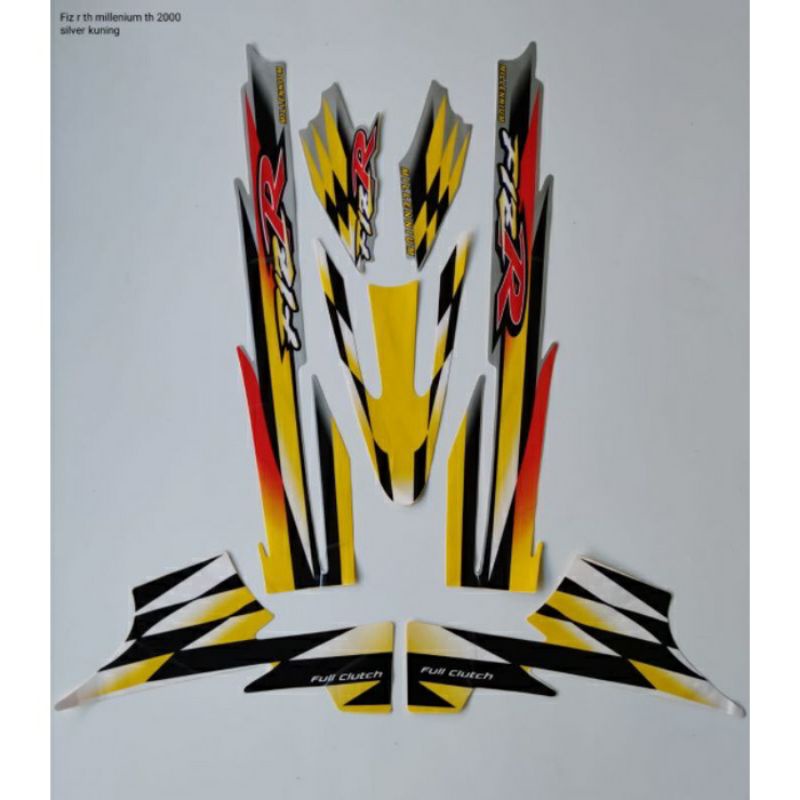 striping FIZ R milenium tahun 2000 silver kuning, striping yamaha fiz r milenium 2000 silver kuning 