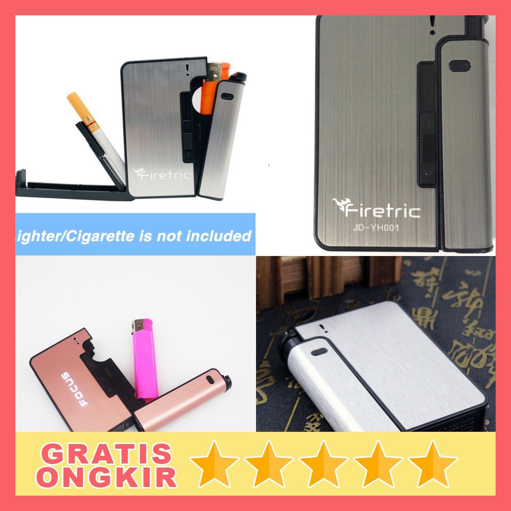 Kotak Tempat Rokok Wadah Rokok Elegant Fashion Bungkus Metal Case Korek Api Metal Tempat Penyimpanan Roko FashionJD-YH001 Firetric GS8