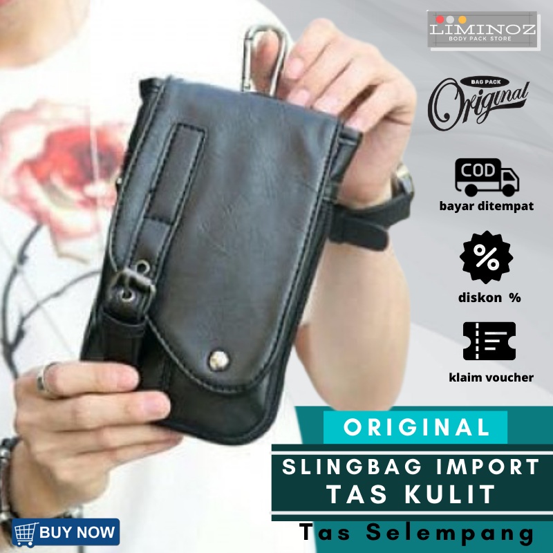 TAS SELEMPANG PRIA MINI HP TAS SLEMPANG SLINGBAG COWOK WAISTBAG PRIA IMPORT TS27