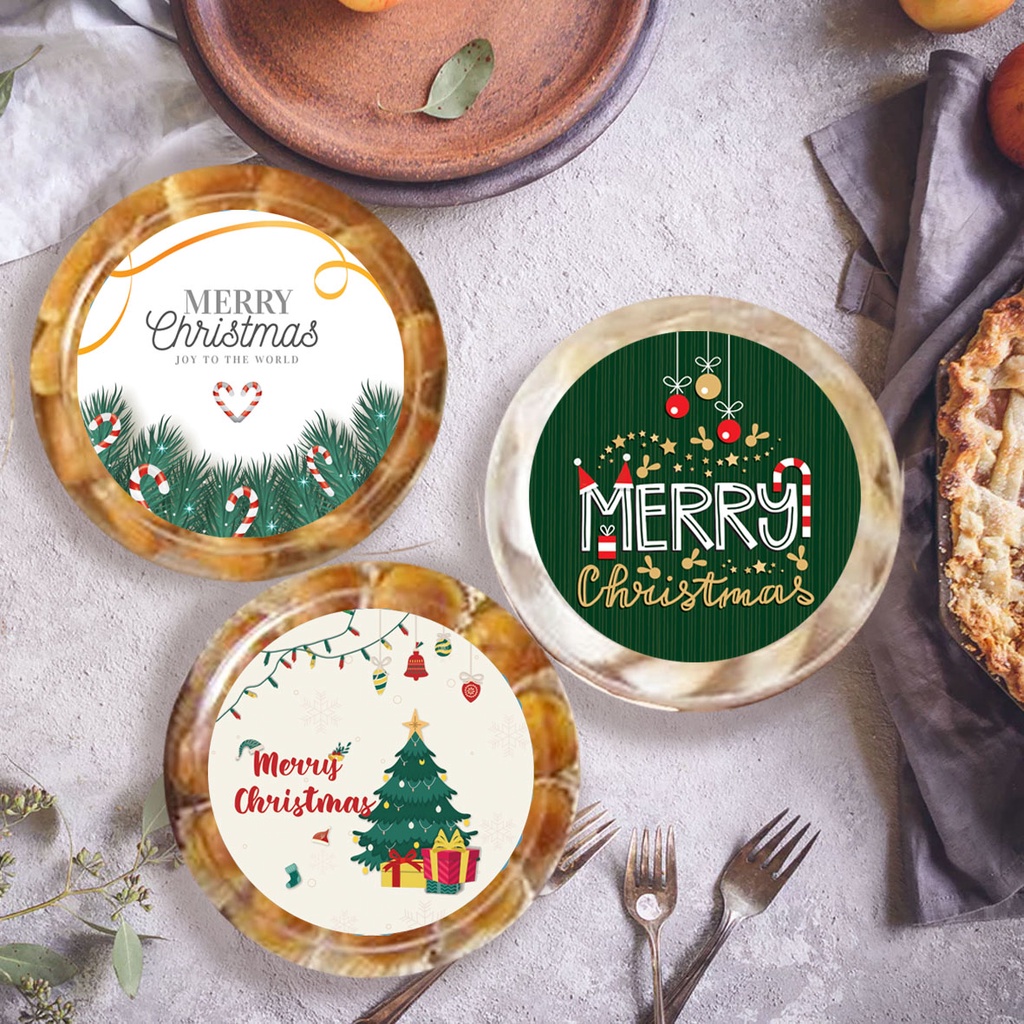 Stiker Kartu Ucapan Natal Merry Christmas Sticker Toples Kue