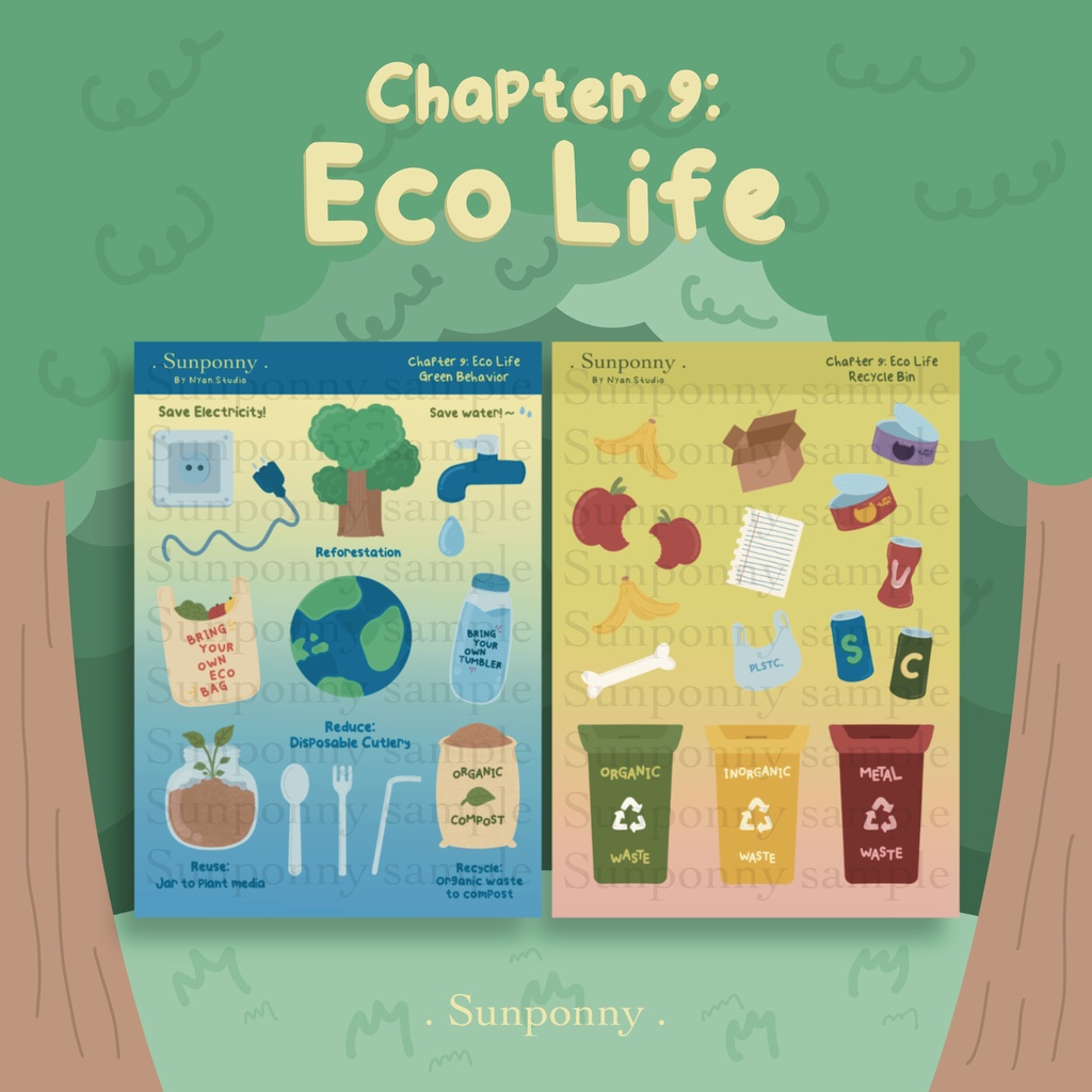 

SUNPONNY Eco Life Series Sticker Sheet / Stiker Kiss Cut