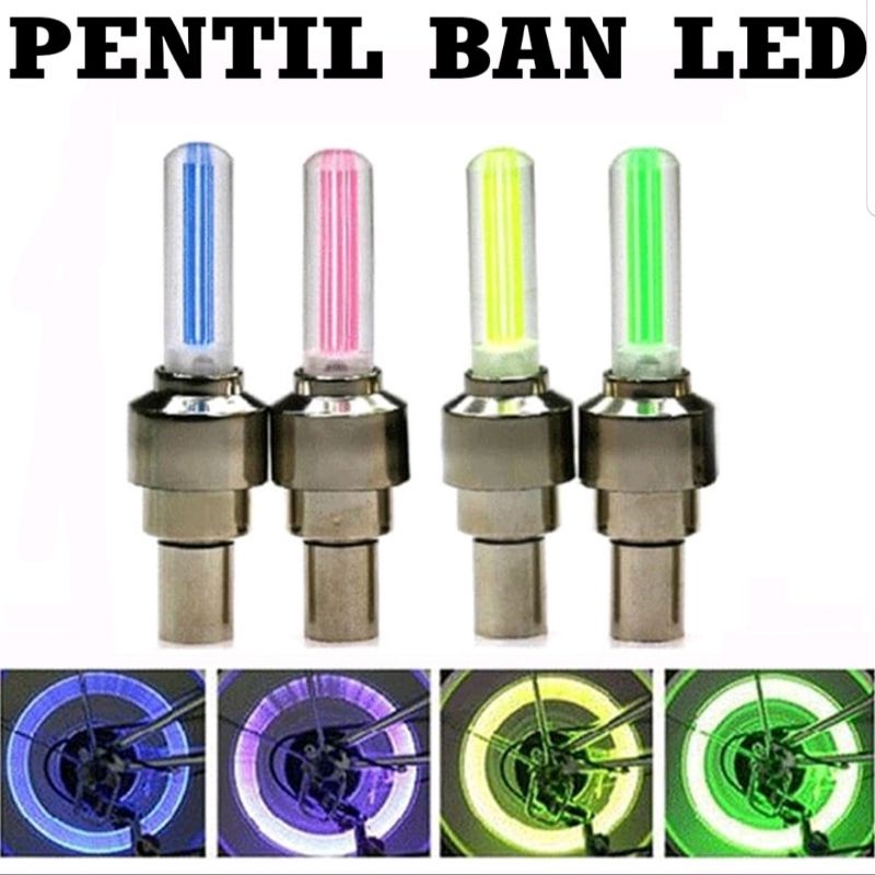 Tutup Pentil LED Ban Isi 2 Pcs [Random] - Lampu Hias Ban Sepeda Motor Mobil Warna Warni