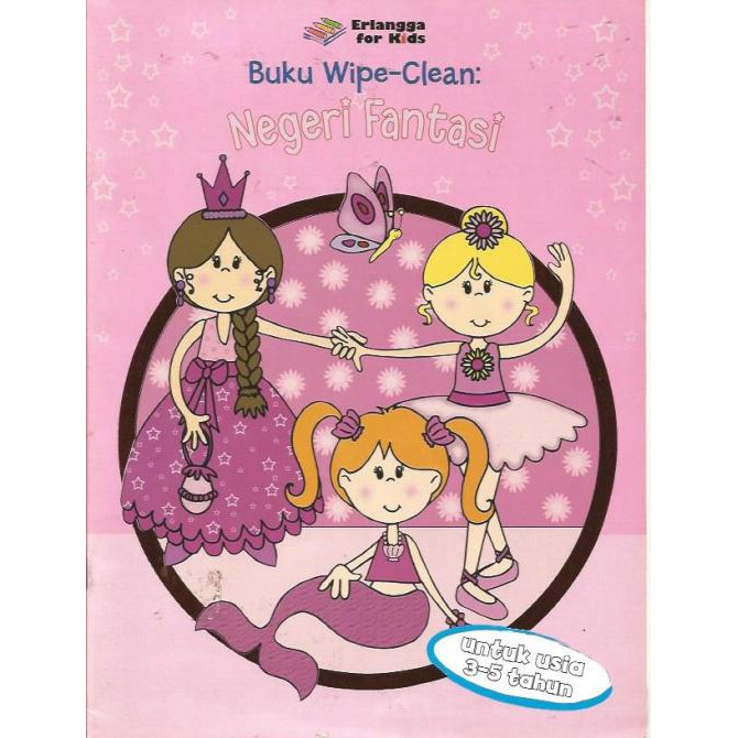 bonus SPIDOL Aktivitas Putri Wipe Clean Negeri Fantasi usia 3-5 tahun Erlangga for Kids