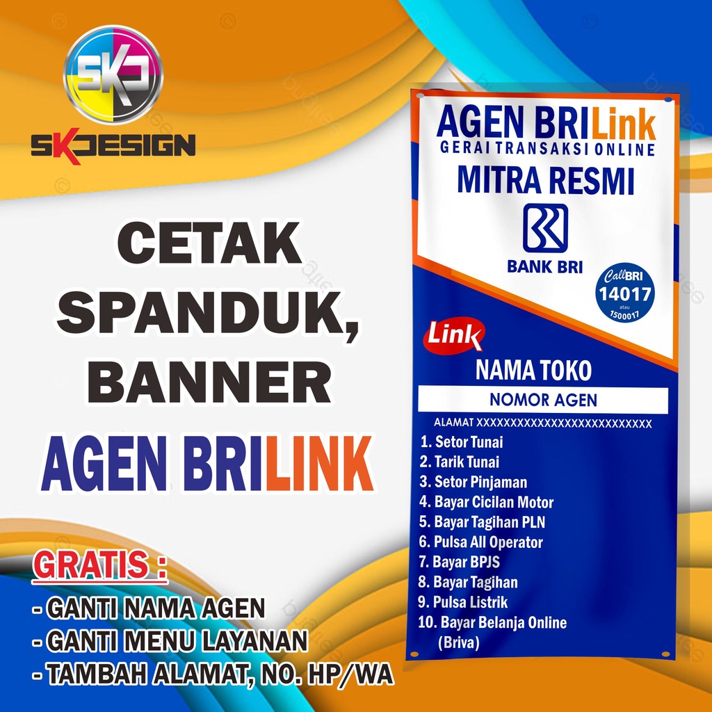 Cetak Banner BRILINK Spanduk AGEN BRILINK | Banner Berdiri | Murah