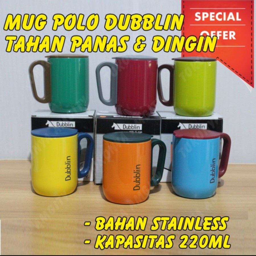 Trend-Gelas Polo Mug Gelas Stainless 220 ml Hot Cold Dubblin DBN-1814 1 Pcs