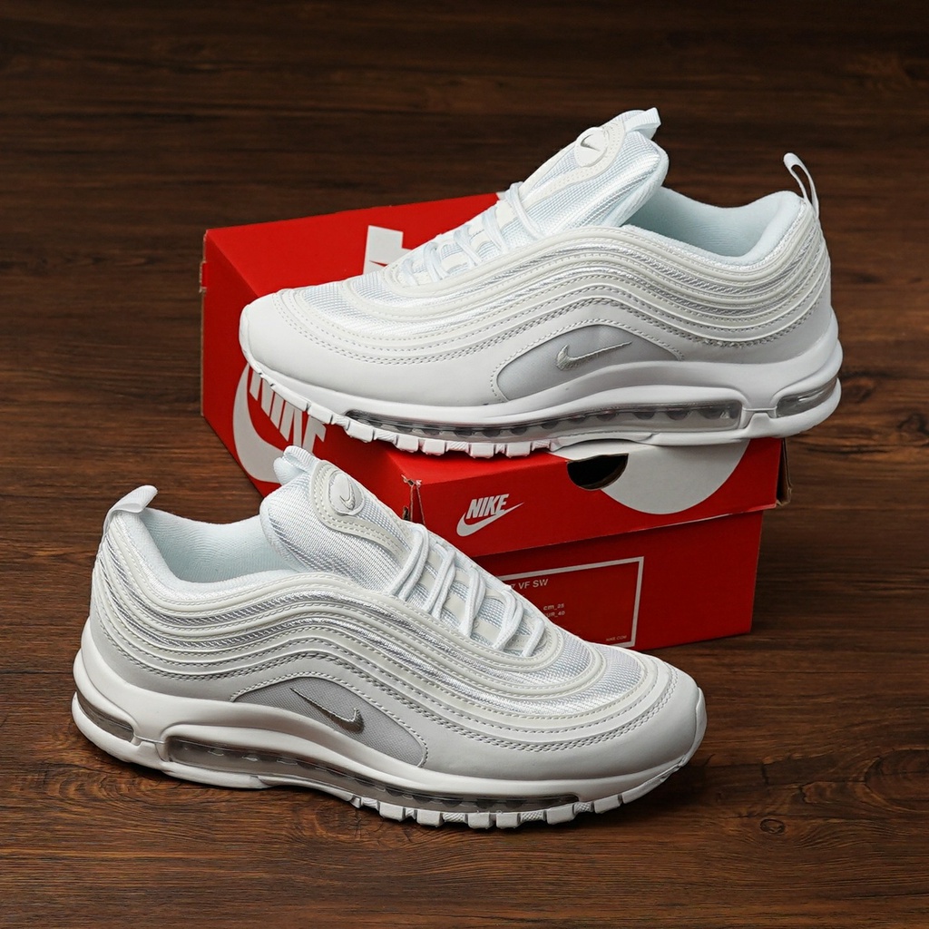 NIKE AIR MAX 97 FULL WHITE BNIB ORIGINAL VIETNAM GRATIS KAOS KAKI SEPATU NIKE