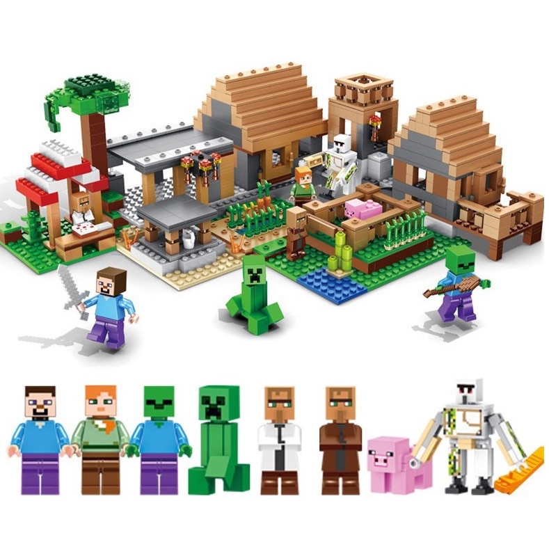 MAINAN ANAK DIY PUZZLE BRICK SUSUN BALOK RUMAH VILLA / ROBLOX MINECRAFT MY WORLD 7 HERO EDUKASI BELA