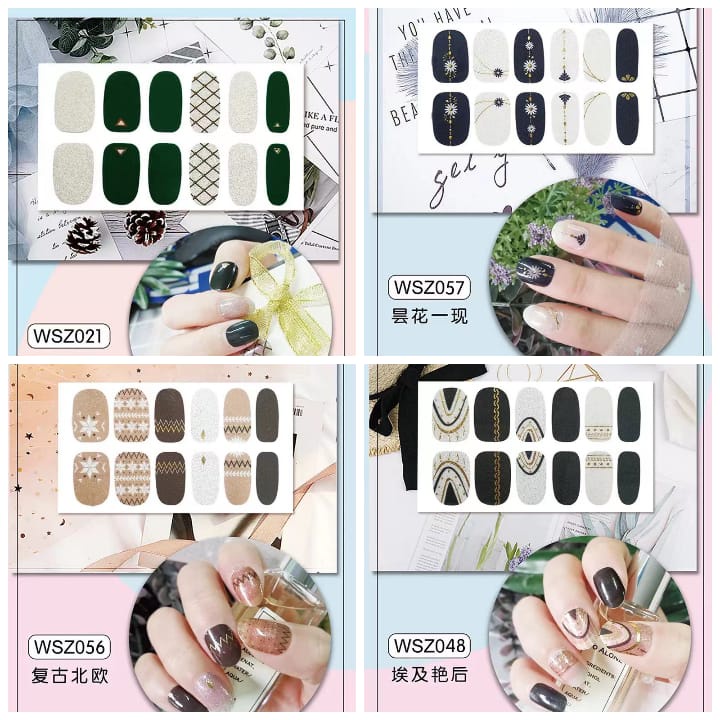 STICKER KUKU 3D / NAIL ART / NAIL STIKER IMPORT 14 PCS / KUKU