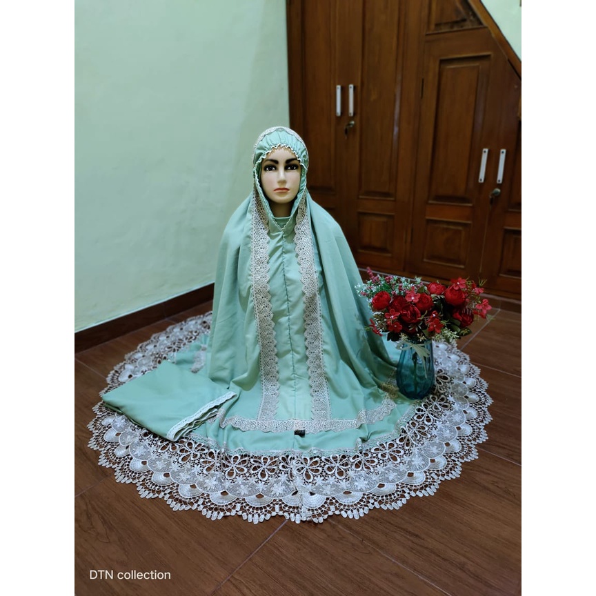 Mukena dewasa andin ikatan cinta jumbo kd full renda seroja terbaru perlengkapan sholat mukena prada