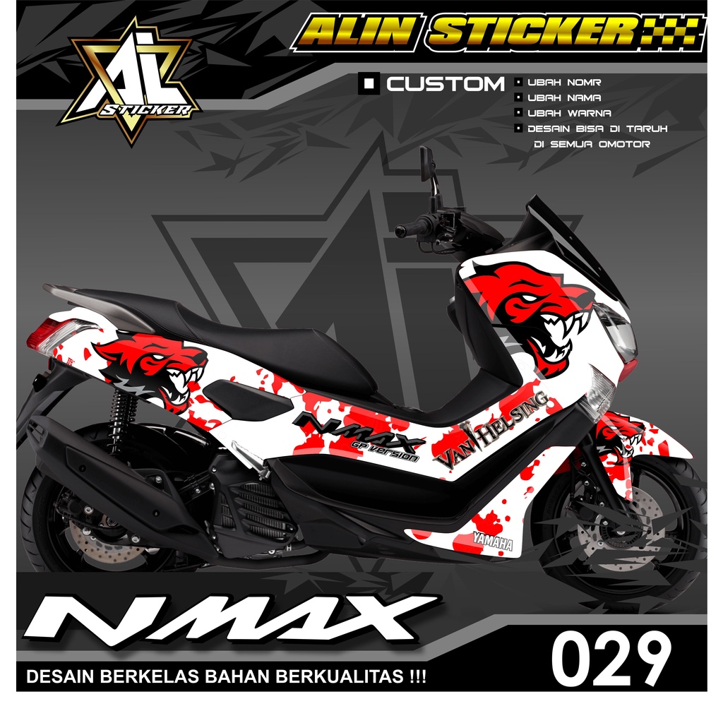 Decal Nmax 2019 Full Body / Decal Custom NMAX Desain SERIGALA