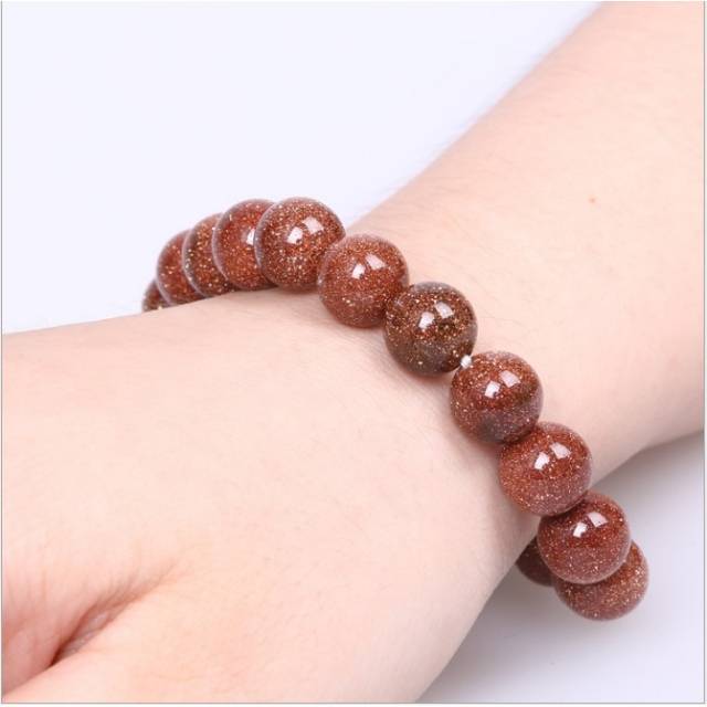 Gelang Pasir Emas Bulat 6-8-10-12-14mm batu natural golden sand stone Original