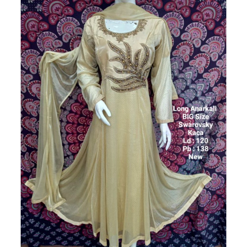 anarkali india baju india dewasa jumbo stelan wanita pesta jodha