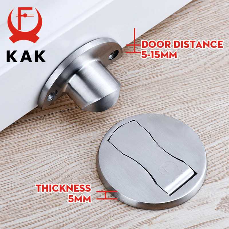 KR Penahan Pengganjal Pintu Bawah Rumah Magnet Otomatis Anti Tabrakan Tempel Stainless Steel Anti Karat Magnetic Door Stopper