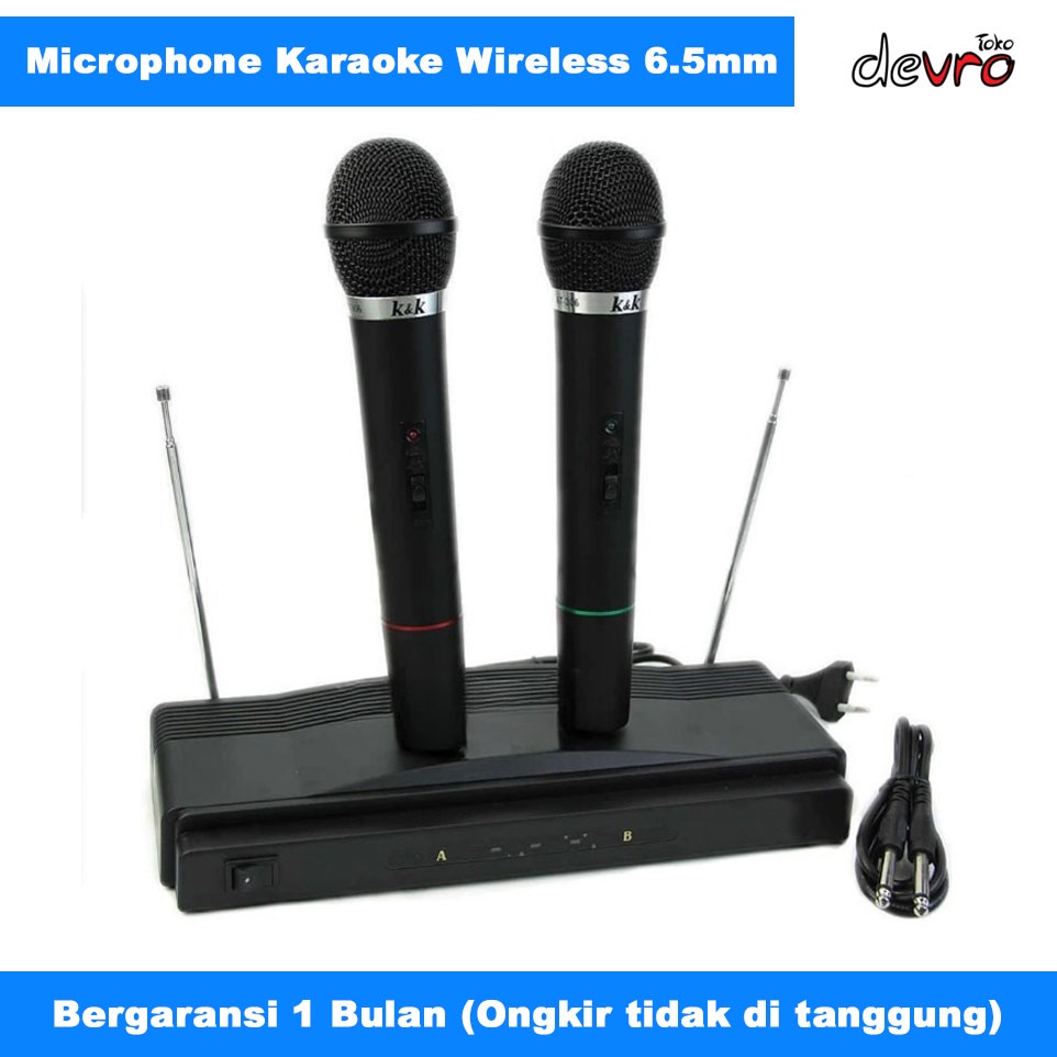 Mikrofon Microphone Karaoke Wireless Dynamic 6.5mm High Quality - K&K WM-306