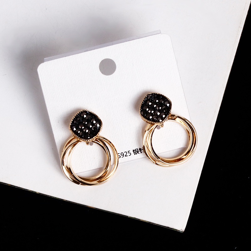 Anting Tusuk Gantung Bahan Sterling Silver 925 Desain Geometri Hollow Gaya Korea Untuk Wanita